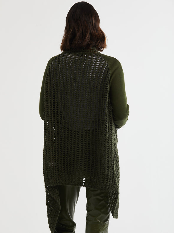 Lofty Lace Cardi-Olive