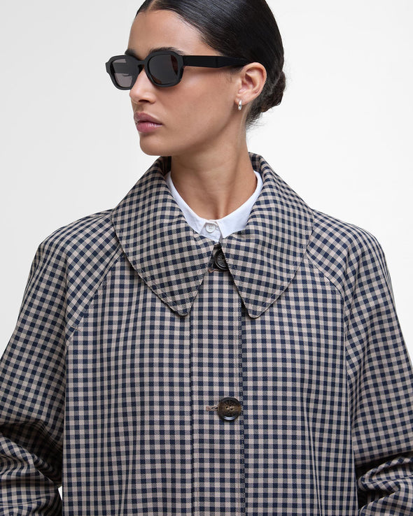 Nadine Car Coat-Sand Gingham