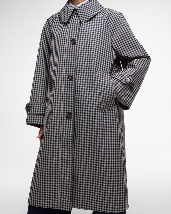 Nadine Car Coat-Sand Gingham