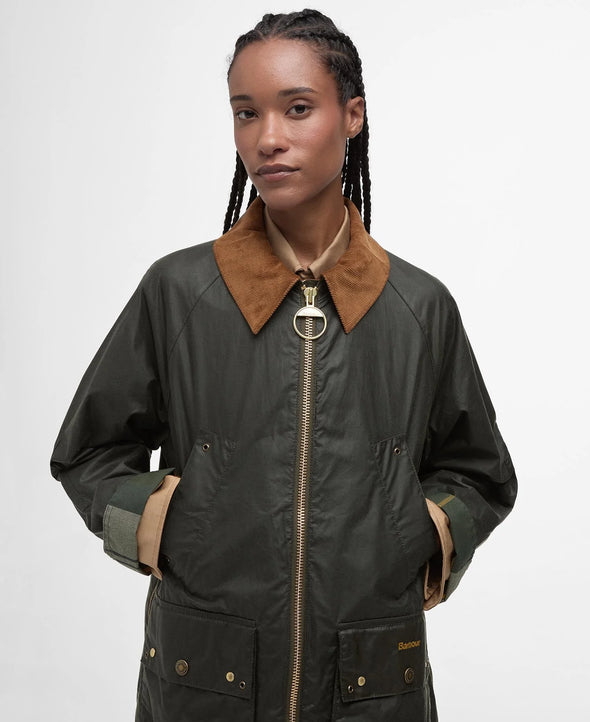 Raelynn Wax Jacket-Olive