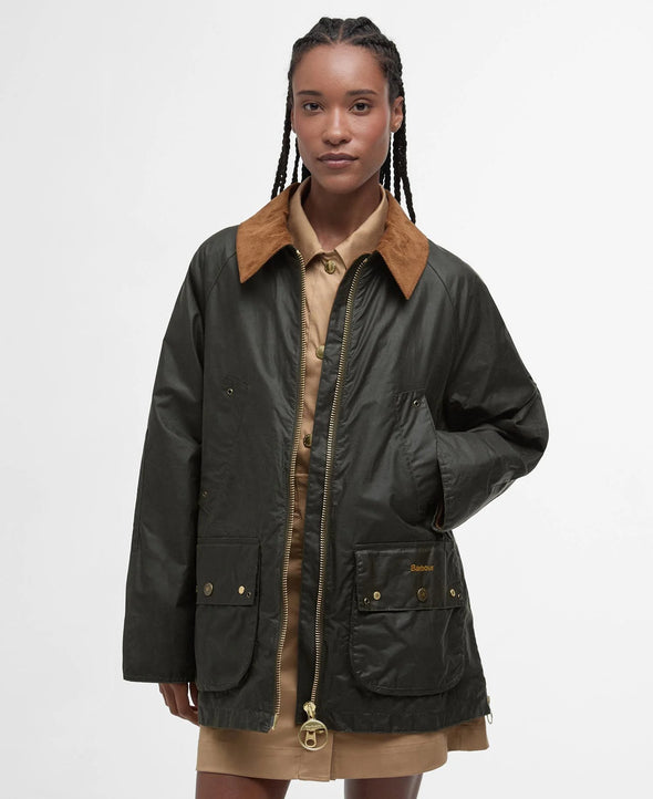 Raelynn Wax Jacket-Olive