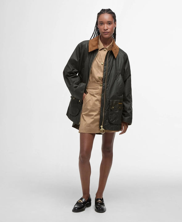 Raelynn Wax Jacket-Olive