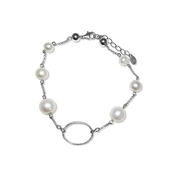 La Pierre White Pearl Silver Bracelet