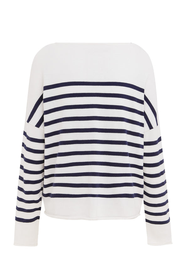 Como Stripe Crew - Chalk Navy