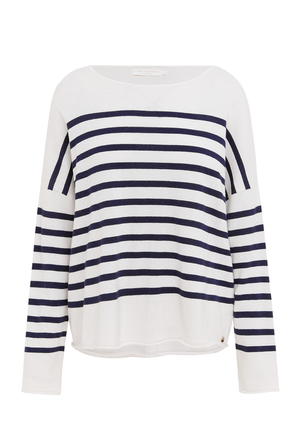 Como Stripe Crew - Chalk Navy