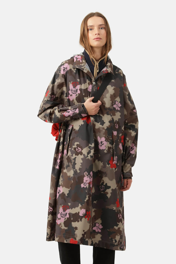 Woven Poncho-Floral Camo