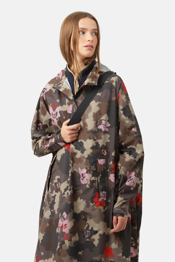 Woven Poncho-Floral Camo