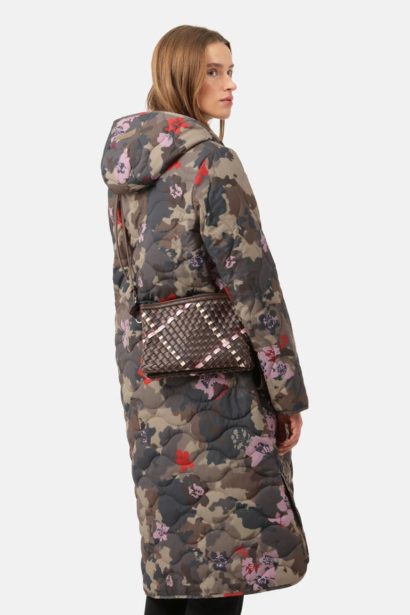 Long Quilt Coat-Floral Camo