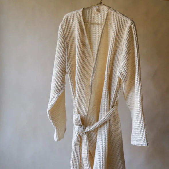 Pique waffle bathrobe