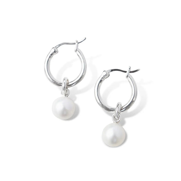 Silver Perle 8mm Hoop Earring-Silver