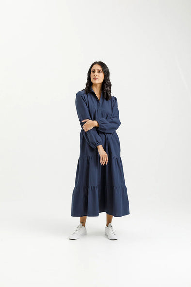 Long sleeve Khloe dress Indigo blue