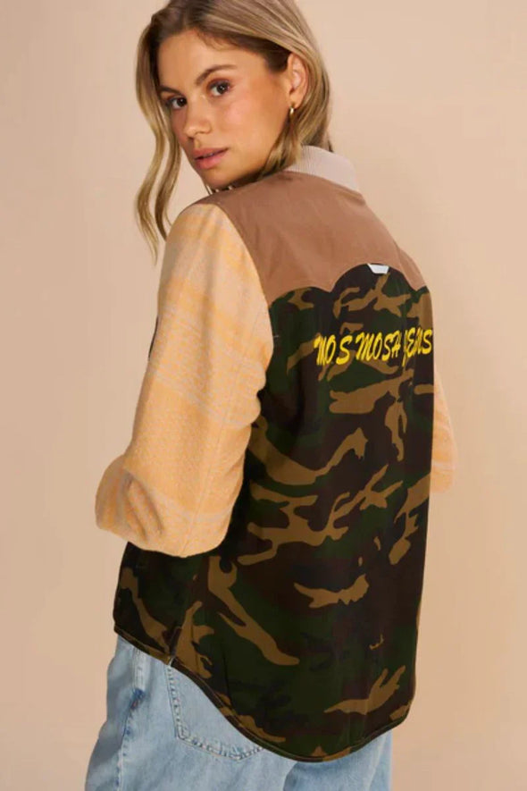 Ballie Jacquard Bomber-Olive