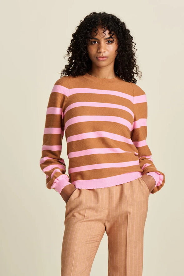 Striped sugar brown pullover