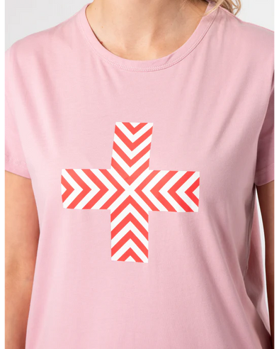 Tee blush red chevron