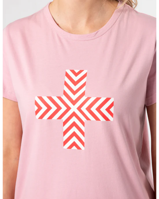 Tee blush red chevron