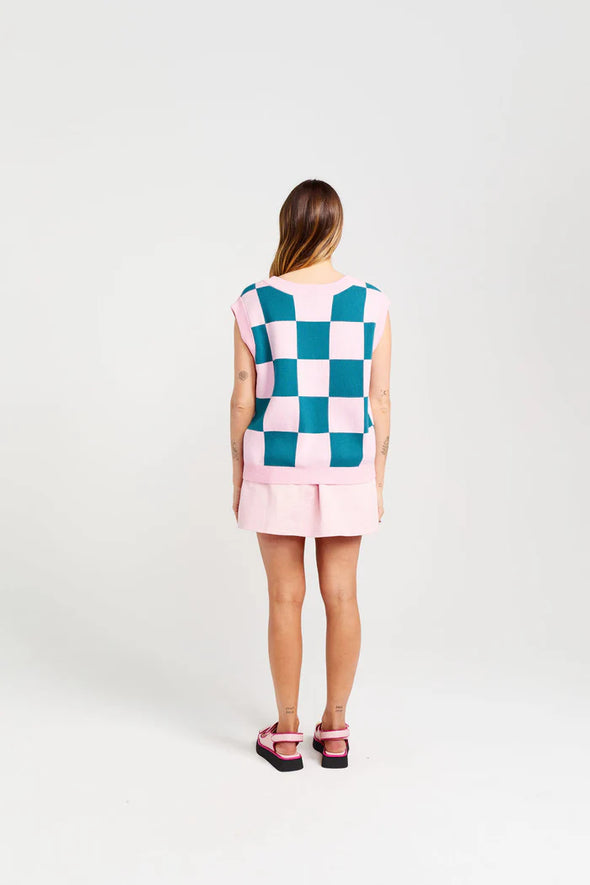 Check it Vest- Teal Candy