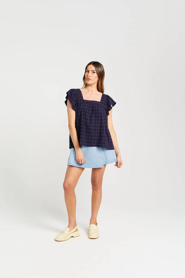 Tiggy Top-Navy Check