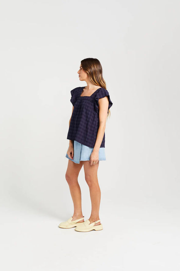 Tiggy Top-Navy Check