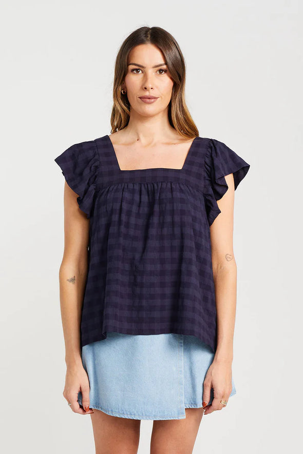 Tiggy Top-Navy Check