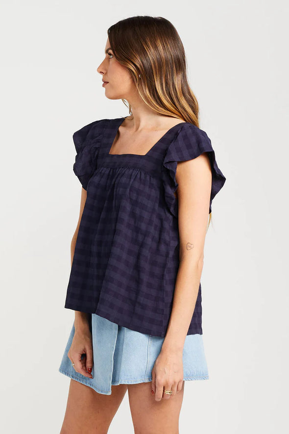 Tiggy Top-Navy Check