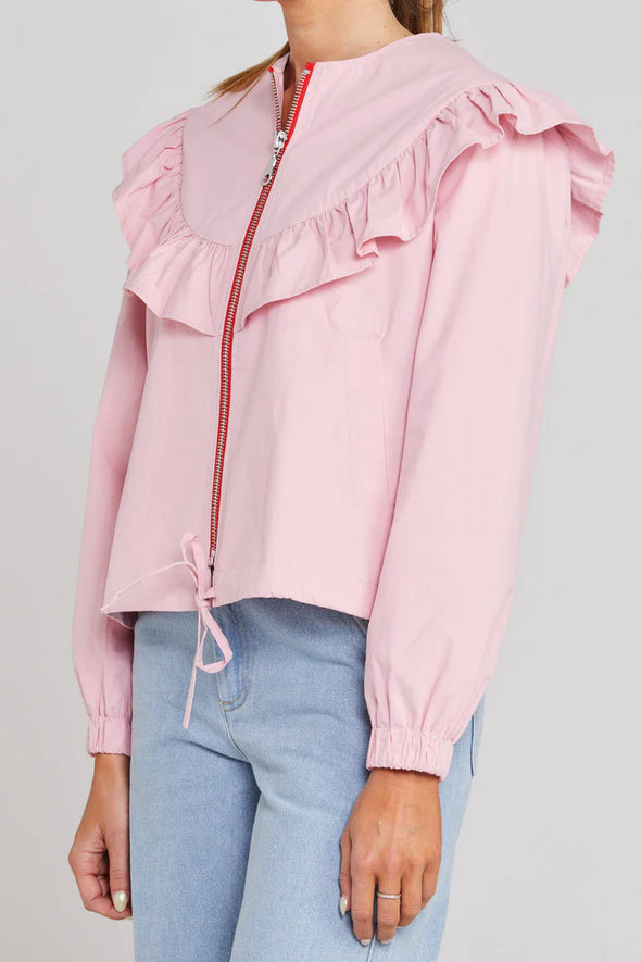 Flounce Jacket-Soft Pink