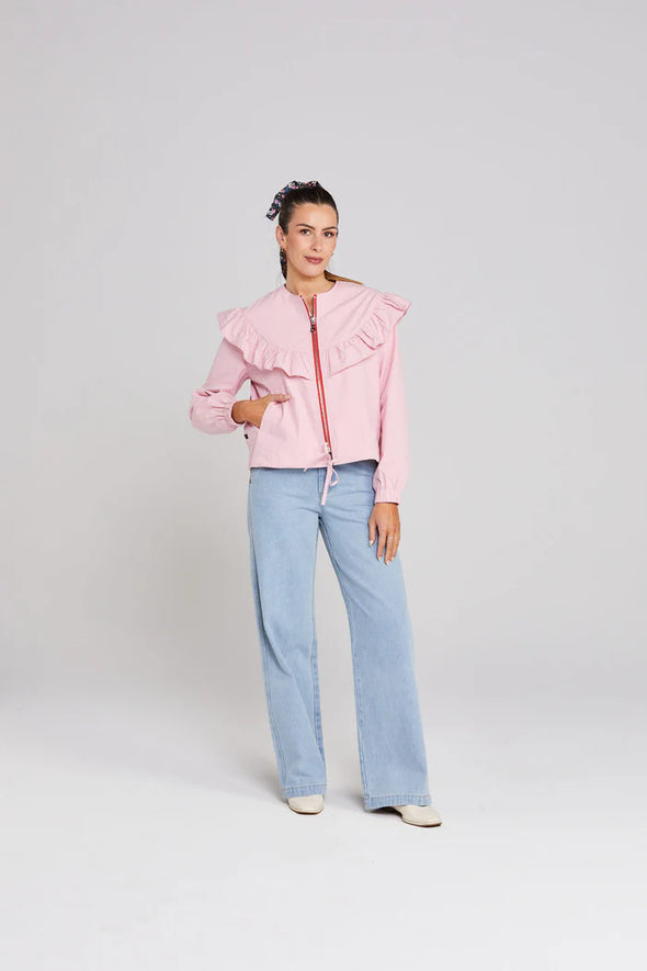 Flounce Jacket-Soft Pink