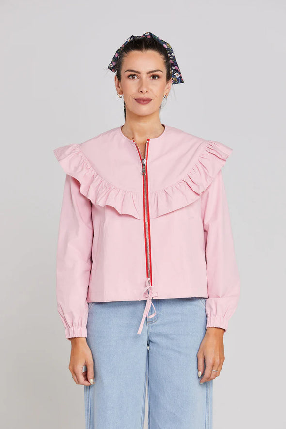 Flounce Jacket-Soft Pink