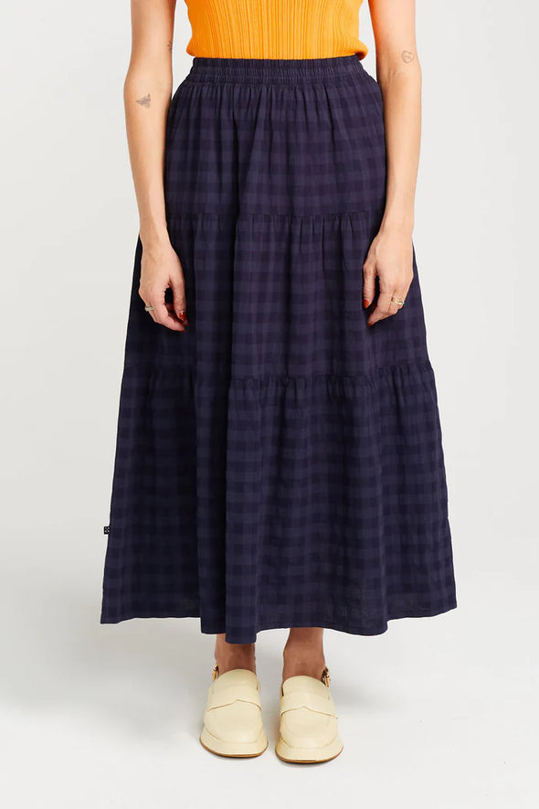 Clara Skirt-Navy Check