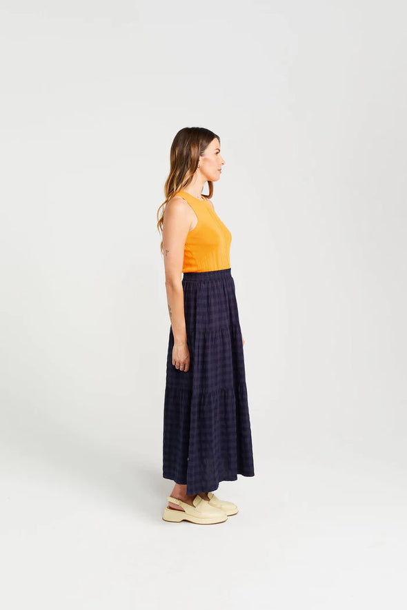 Clara Skirt-Navy Check