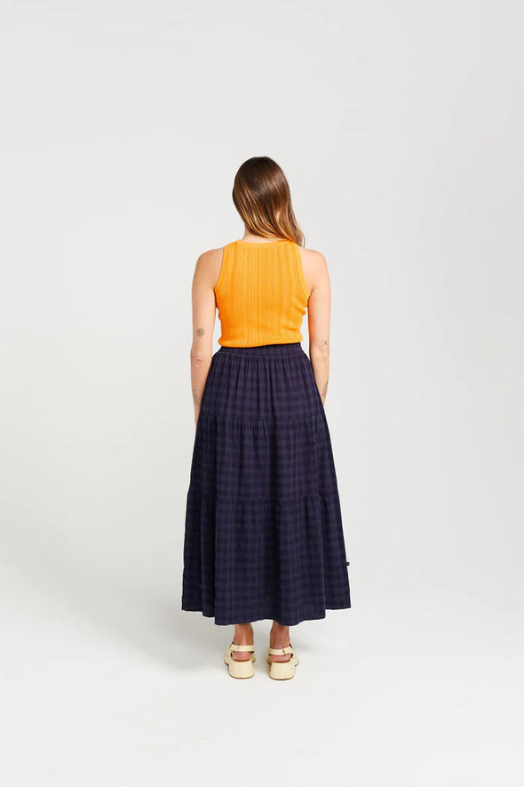 Clara Skirt-Navy Check