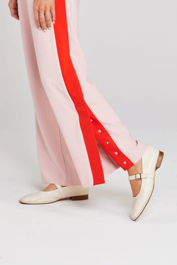 Contrast Snappy Pant-Pink Tomato