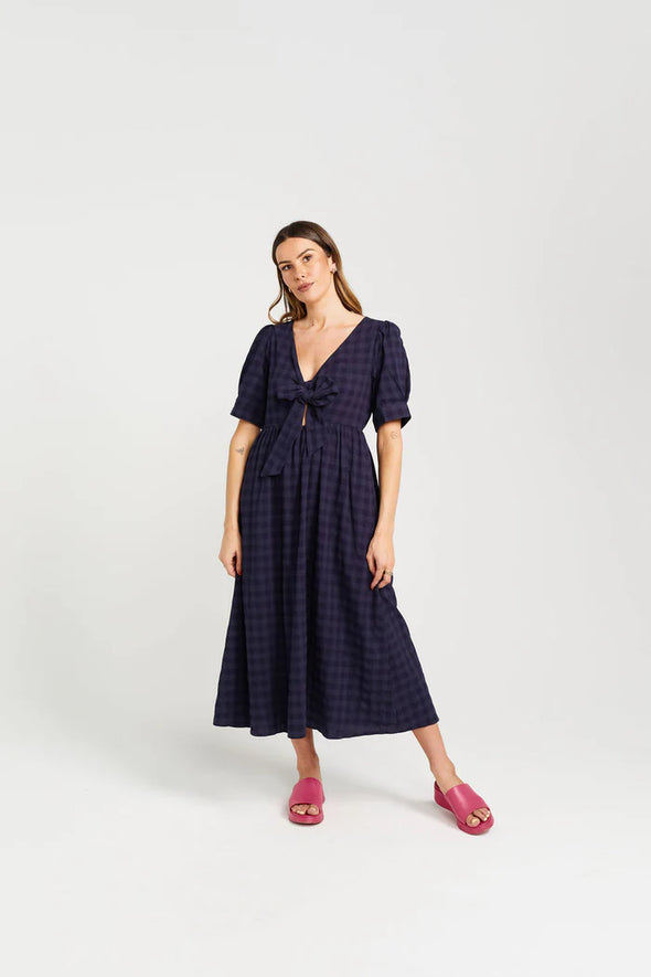 Dazzling dress navy check