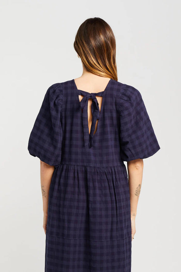 Lucinda Dress-Navy Check