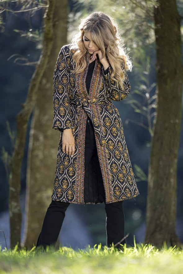 Anastacia Long Coat-Black